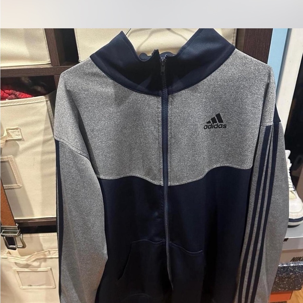 Adidas Men's Two-Tone Gray and Navy Jacket